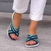 Women Cross Strap Slippers Platform Open Toe Mixed Color Wedges Female Sandals Summer Outdoor Beach Slipper Women Shoes Comfy
