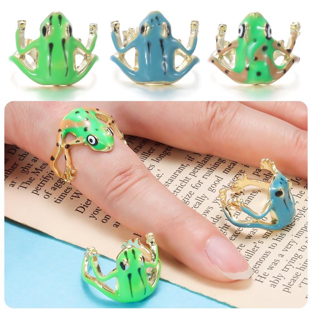 Gift Originality Tree Frog Ring Alloy Cute Frog Open Rings Opening Animal Shape Adjustable Ring for Men