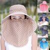 Wide Brim Beach Cap Face And Neck Sun Hat Fashion Tea Picking Cap Women's