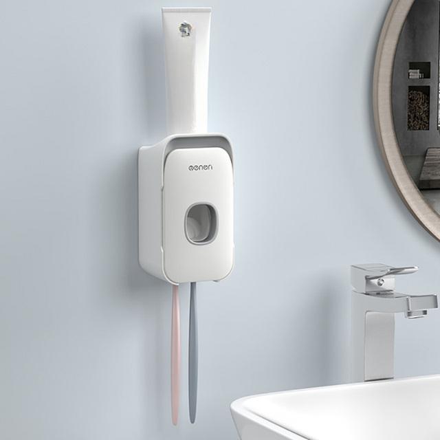 Wall Toothpaste Dispenser Automatic Mengni Mount Toothbrush Holder Lazy Toothpaste Squeezer For Toilet Home Bathroom Accessories