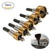 5-Piece Titanium-Coated HSS Hole Opener Set for Stainless Steel and Metal Sheet Drilling
