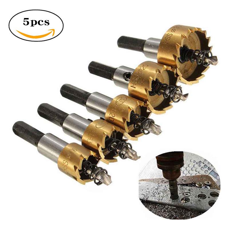 5-Piece Titanium-Coated HSS Hole Opener Set for Stainless Steel and Metal Sheet Drilling