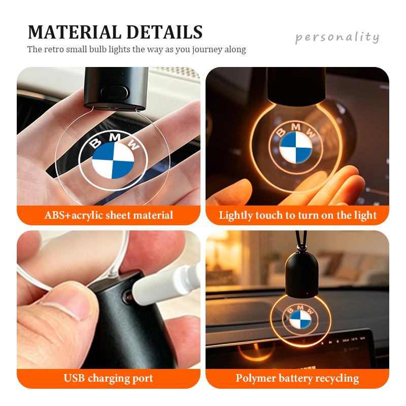 LLIT4 Luminous Acrylic Pendant Car Decor Rear View Mirror Accessories For BMW M 1 3 4 5 6 7 Series X1 X3 X4 X5 G20 G38 F48 E36 E39