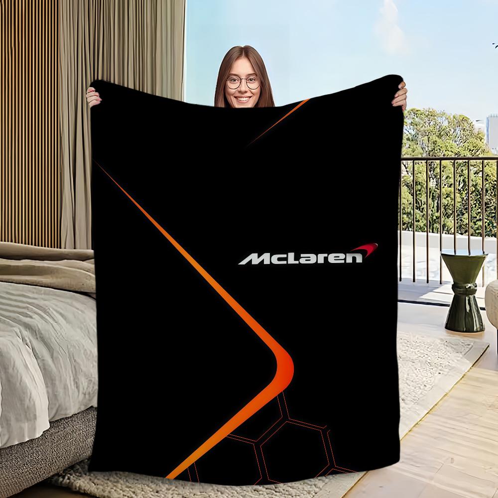 Крутое одеяло с логотипом M-M-McLarenS-ES Фланелевое теплое уютное мягкое плюшевое одеяло Для пикника кроватей диванов домов и спален