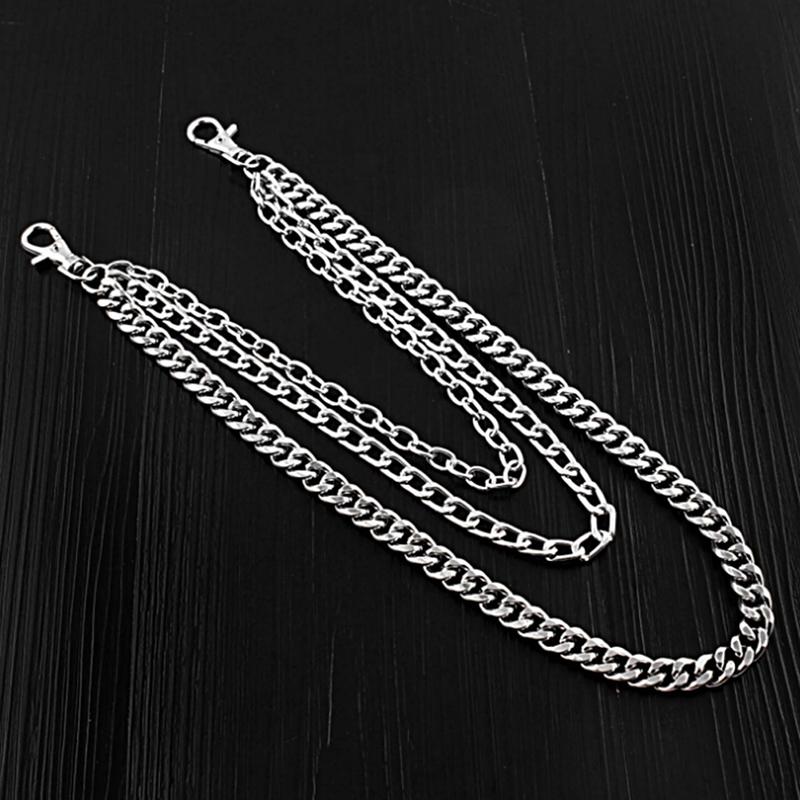 3-слойные мужские брюки из нержавеющей стали, кошелек, пояс, кольцо, цепочка, брелок в стиле панк