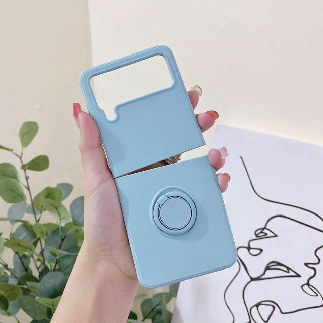 Удобный складной чехол с матовой кожей для Samsung Galaxy Z Flip 4, чехол Flip3 с держателем, противоударная жесткая задняя крышка для Samsung Zflip4