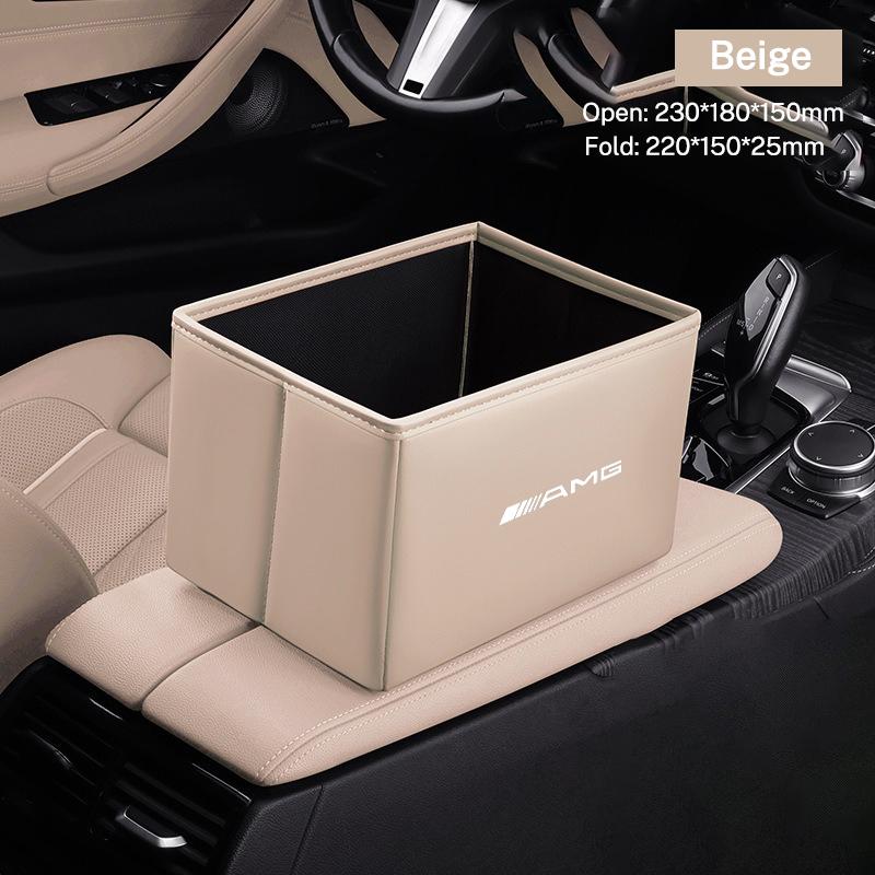 Multi-use Car Folding Trash Can Garbage Portable Storage Bag Keychain For Mercedes Benz AMG A C E V R Class GLC SLK SL Vito RW7