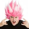 Розовый и белый парик для косплея в стиле аниме, пушистые кудрявые волосы, синтетический парик для вечеринок для женщин
