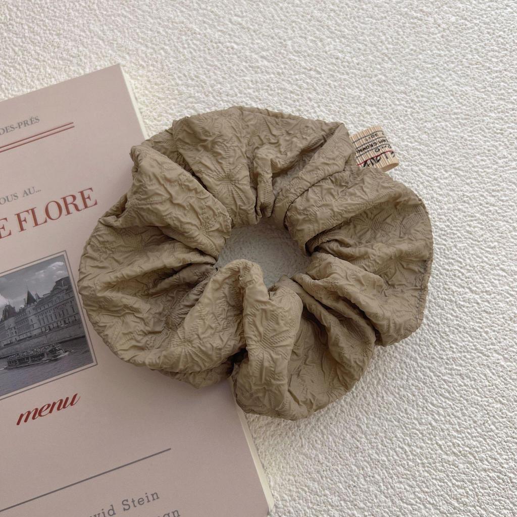Solid Color Wrinkled Bubble Texture Hair Accessories - Korean Style Rubber Band