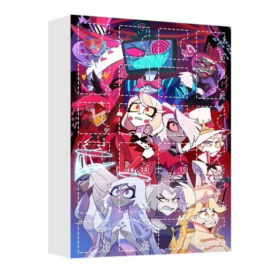 Yousheng  Hazbin Hotel Advent Calendar 24 Day Christmas Countdown Box with Unique Window Design Multifunctional Holiday Decoration for Kids Rooms Cars