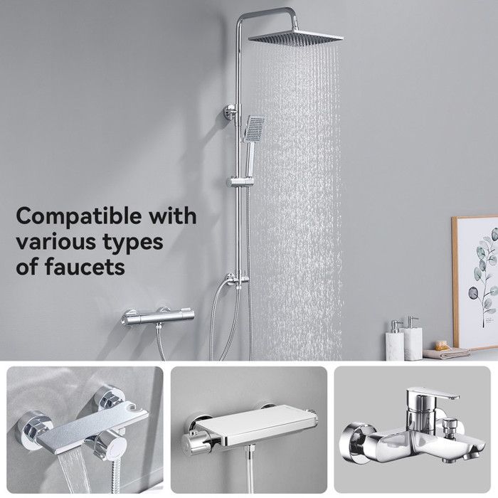 Colonne de Douche - DERW - Max - Douchette à Main - Chromé - Hauteur Réglable 74-109 cm