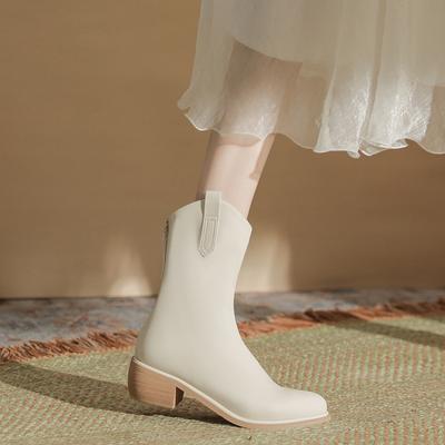 Новые удобные ботинки в британском стиле для женщин, на высоком каблуке, осенне-зимние на толстом каблуке, остроносые короткие ботинки