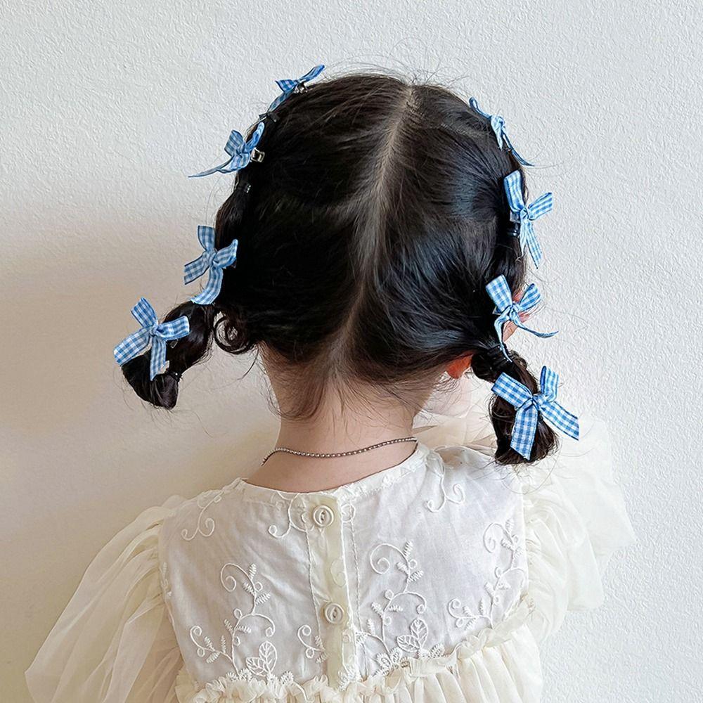 Hairpin Plaid Female Hair Accessories Korean Style Headwear Children's Hair Clip Bowknot Hairpin