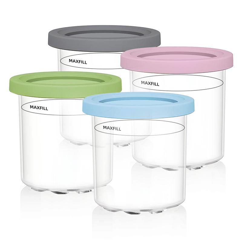 Ice Cream Maker Cups with Lids Reusable Can Store Ice Cream Pints Containers with Sealing Easy To Clean Ice Cream Storage Box