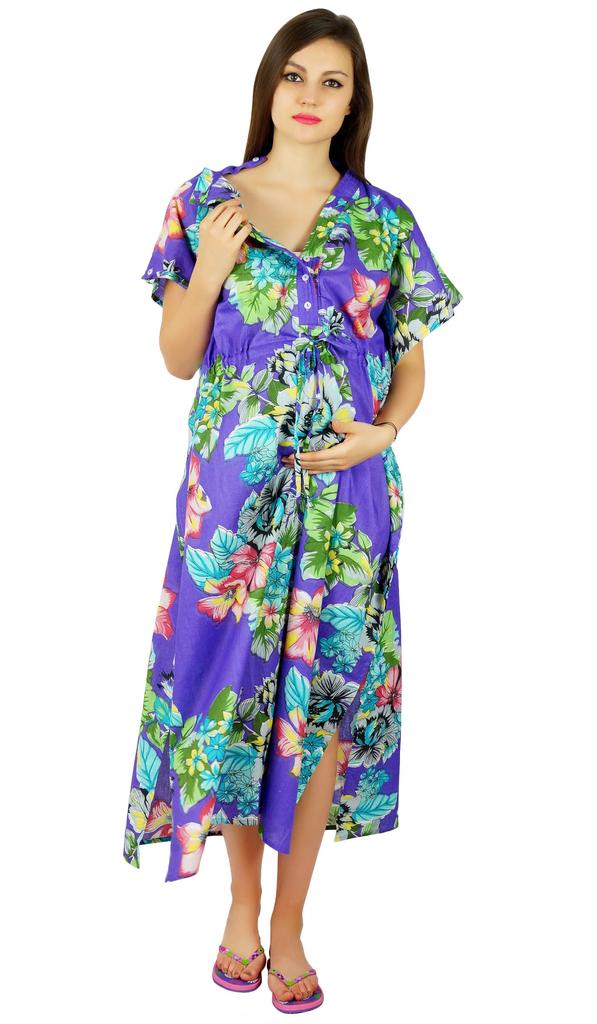 Bimba Кормящая ночная рубашка | Платье для родов в больнице - спереди