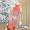 Handheld Sports Kettle with Straw Dustproof Fitness Drinking Bottle Water Cup with Straw  Hiking