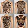 Large Black Men Women Waterproof Body Art Full Back Temporary Tattoo Stickers