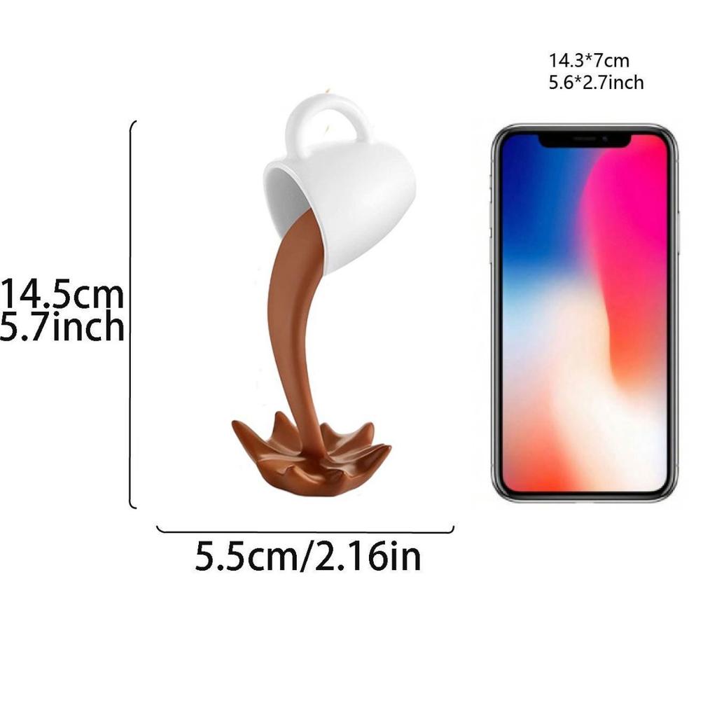 Floating Spilling Coffee Cup Sculpture Kitchen Decoration Spilling Magic Pouring Splash Creative Desktop Decor Home Decoration