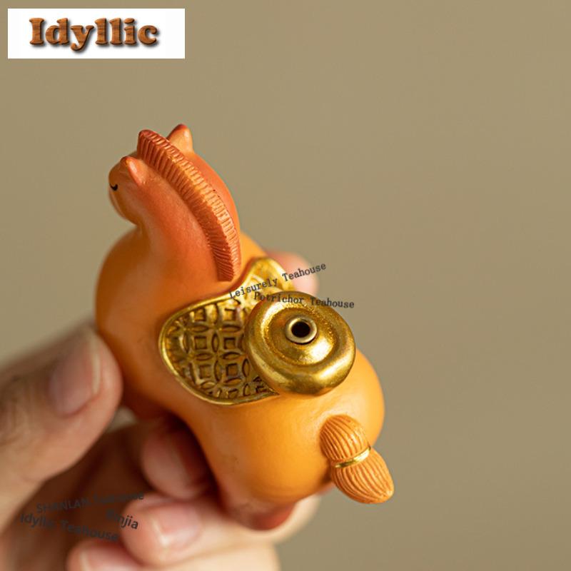Gold Ingot Horse Incense Holder Japanese Diffuser Incense Burners Aromatherapy Smell Distributor Censer Bedroom Supplies Craft