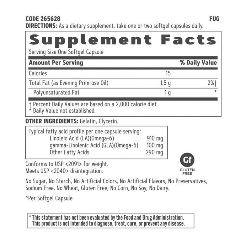 GNC Women's Evening Primrose Oil 1300mg Softgel, 90 Tablets, 1 Unit