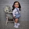 Real Looking 60 Cm Reborn Toddler Doll Sandie Soft Cloth Body Princess Simulation Doll with Delicate Hand Painted Skin Alive Straight Leg Rebirth Doll