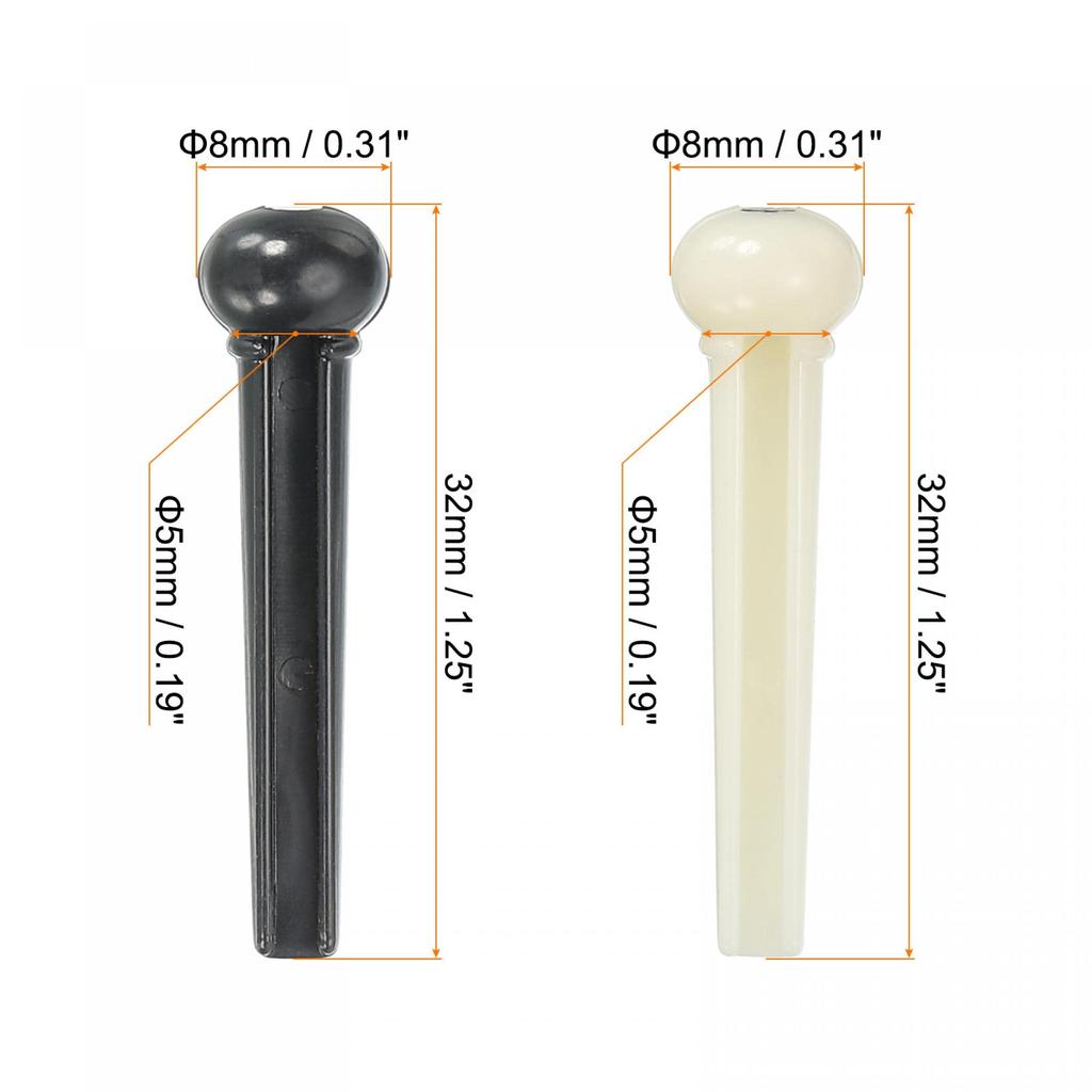 Пластиковые колышки для струн гитары uxcell, бежевые, для черной акустической гитары с выталкивателем для струн бриджа, упаковка из 36 шт.