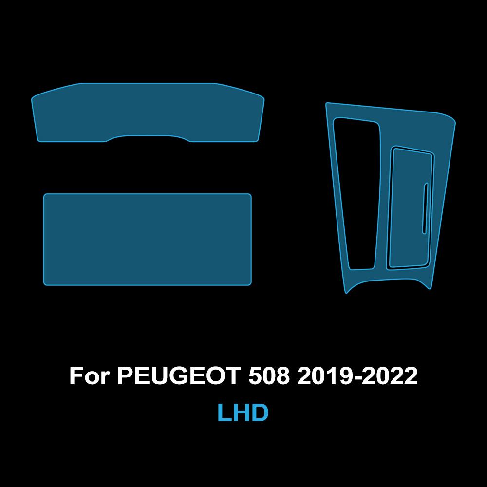 Антицарапающая TPU пленка для интерьера автомобиля для Peugeot 508 2019-22 Центральная консоль Панель приборов Навигация Вырезанная PPF пленка Автоаксессуары