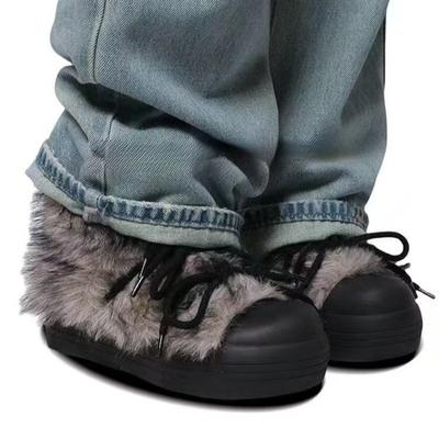 Модные ботильоны на плоской подошве, зимние ботинки, слипоны, круглый носок, средний каблук, женская обувь на распродаже 2024, высококачественные однотонные ботинки на шнуровке для женщин