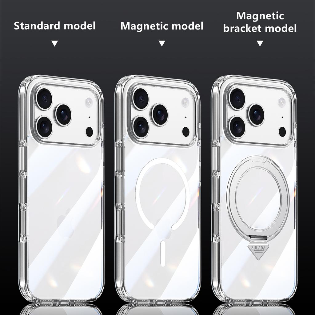 SULADA For iPhone 17 Pro Case Compatible with MagSafe TPU+PC Crystal Clear Phone Cover