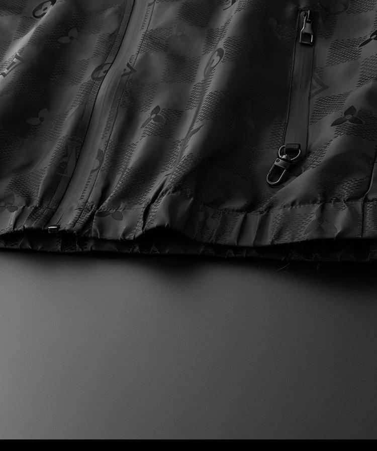 Модная европейская мужская жаккардовая куртка с капюшоном 2025 года - Повседневное пальто с темным узором