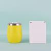50pcs Custom 12oz Double Wall Stainless Steel Wine Tumbler Insulated Vacuum Egg Shape Wine Tumbler with Sliding Lids