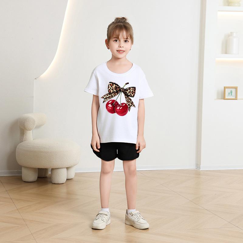 Children's Casual Short-sleeved T-shirt - Summer Girl's Cute Cherry T-shirt