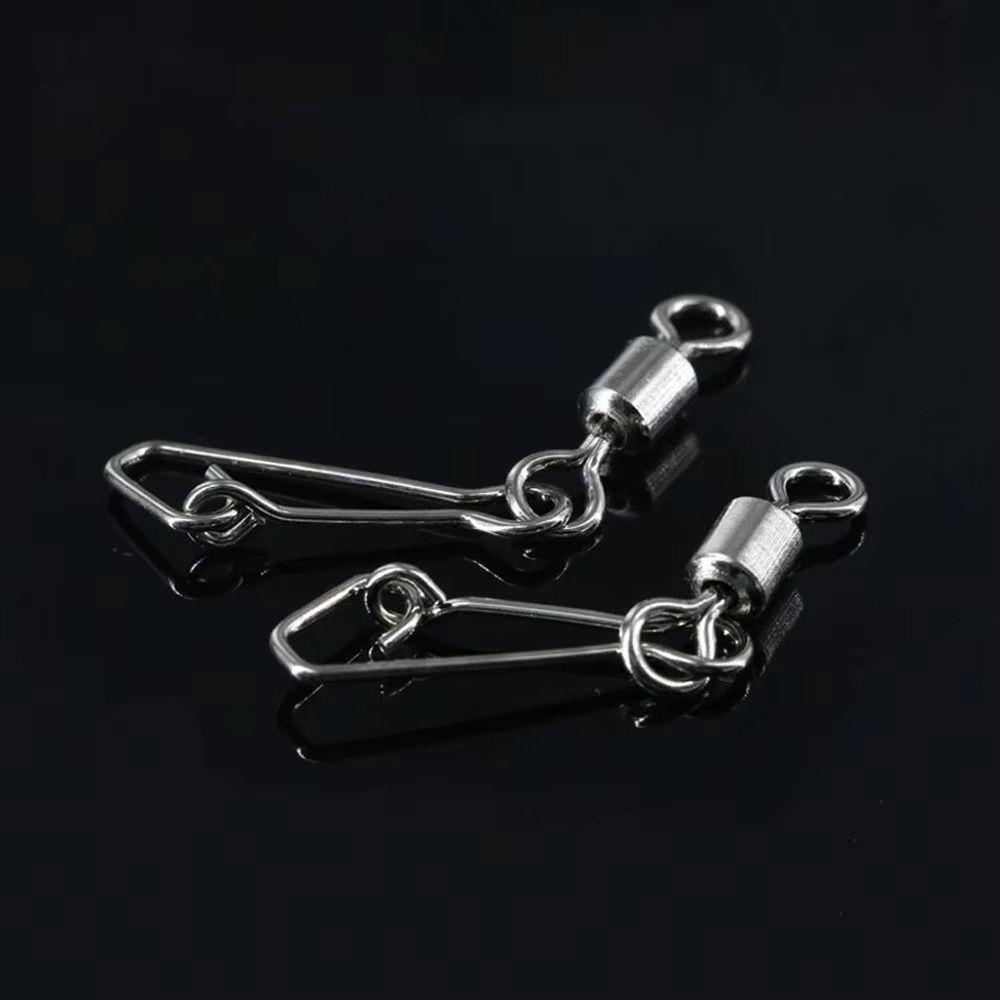 8 Word Loop Fishhook Lure Swivels Snap Bearing Tackle Tool New Rolling Swivel