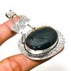 Bloodstone Gemstone Handmade 925 Silver Plated Jewelry Pendant 2.46"