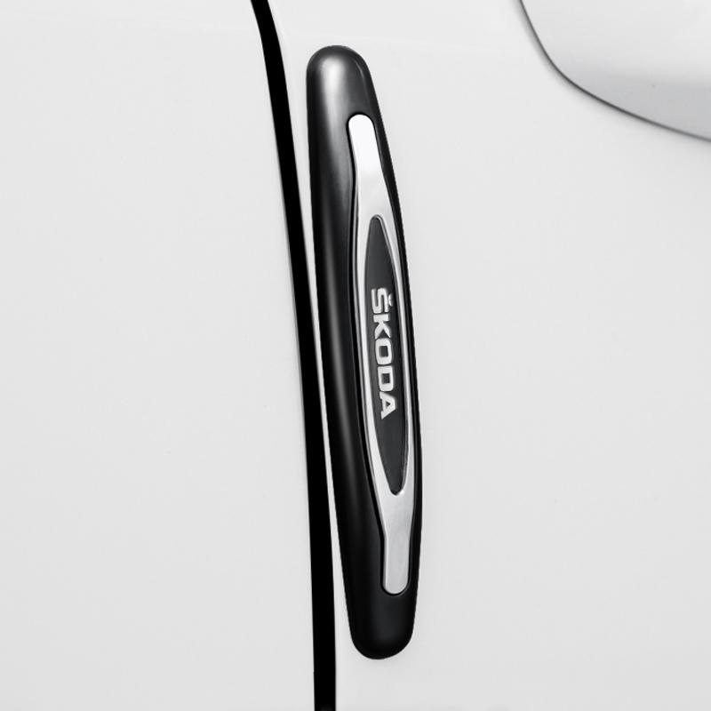 gbmkt6 4-Piece Car Crash Bar Bumper Protect Stickers: Skoda-Tailored Anti-Collision Strips for Rapid, Fabia, Octavia A5/A7, Kamiq