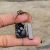 Snowflake Obsidian Rough Gemstone Pendant Electroformed Copper Pendant Handmade Mother Of Pearl Pendant Electroformed Jewelry Gift For Women