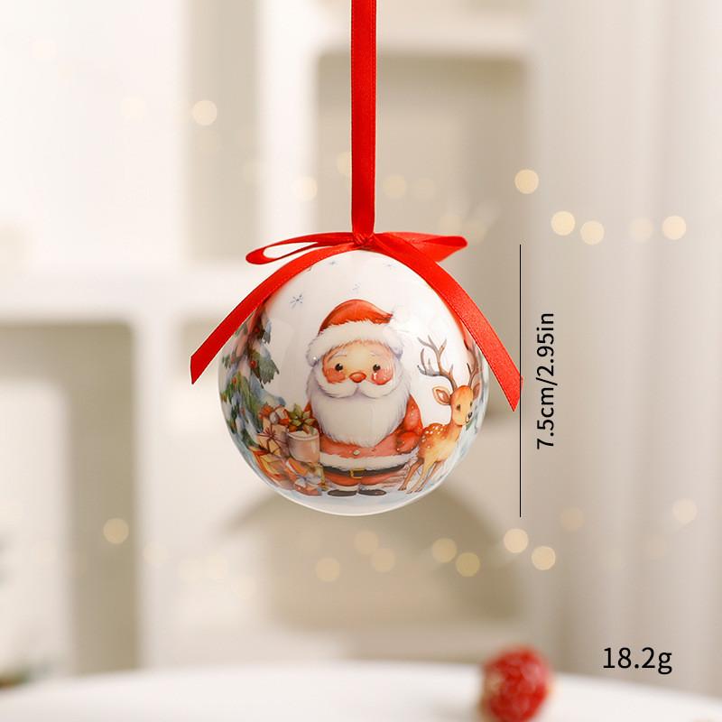 Foam Christmas Balls With Reindeer Snowflake And Santa For Holiday Decor Tree