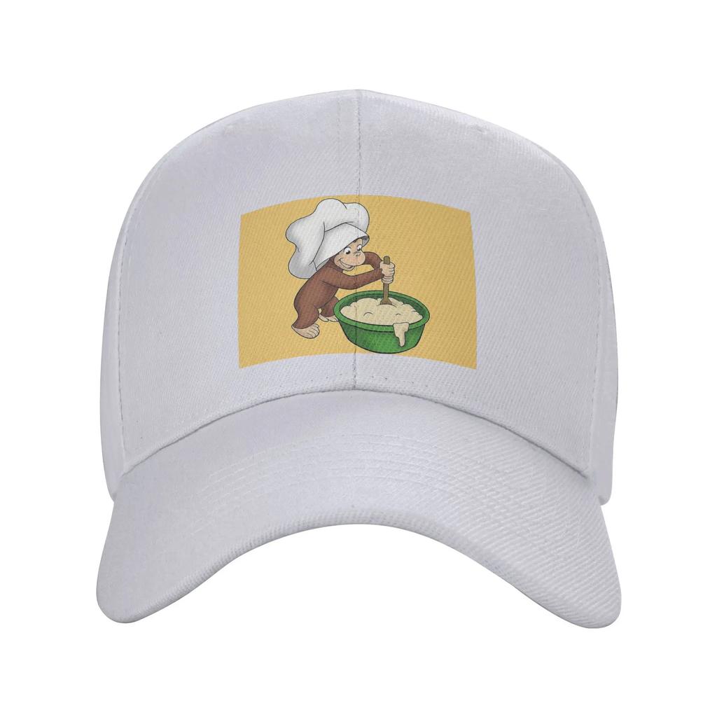 Unisex Baseball Hats Curious George baking a cake Outdoor Streetwear Summer Sports Baseball Caps Hip Hop Cap Casquette Hats