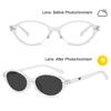 Photochromic Day Night Sunglasses Blue Light Blocking Glasses for Women and Men Retro Oval Clear Glasses Frame Photochromic Lens