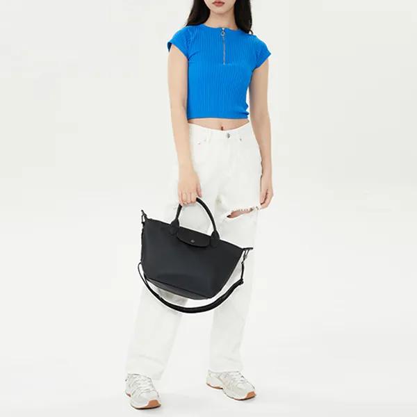 LONGCHAMP Le Pliage Xtra Leather Shoulder Bag , Crossbody Bag , Handbag Small Women's Black (Unisex) Handbags 1512987001