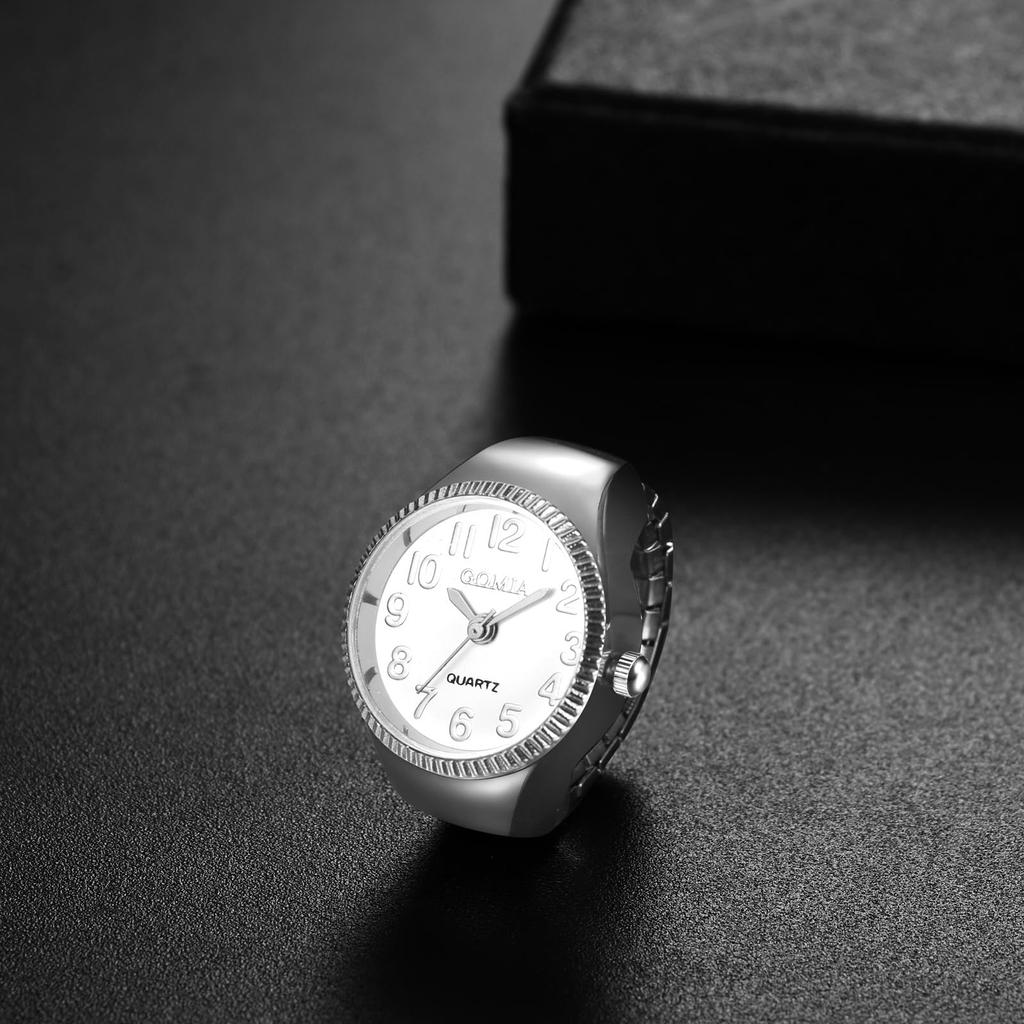 Ring Watch Ring Fashionable One Size Fits Stainless Steel Ring Watch Analog Waterproof Simple Quartz Watch Gold Silver Fashion Accessory Birthday