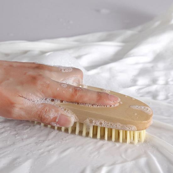 Yousheng Cleaning Brush Soft Bristles Comfortable Grip Wooden Handle Portable Scrub Brush Gentle Cleaning Tool