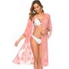 Women's Cardigan Explosion Beach Coverup Mesh Bikini Outer Cardigan Lace Embroidery Sunbrella