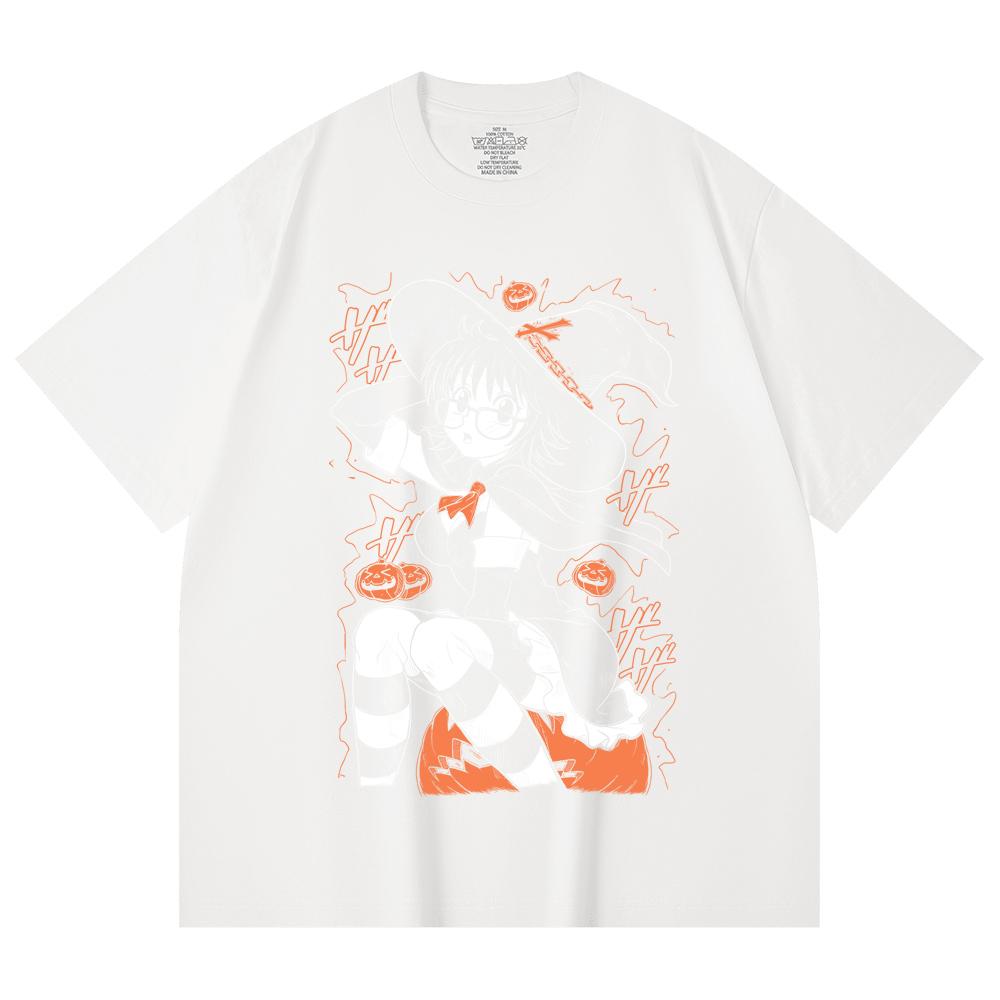 230 г/м² 100% хлопок HXH V11 Shizuku Хэллоуин Принт Унисекс Тяжелая хлопковая футболка