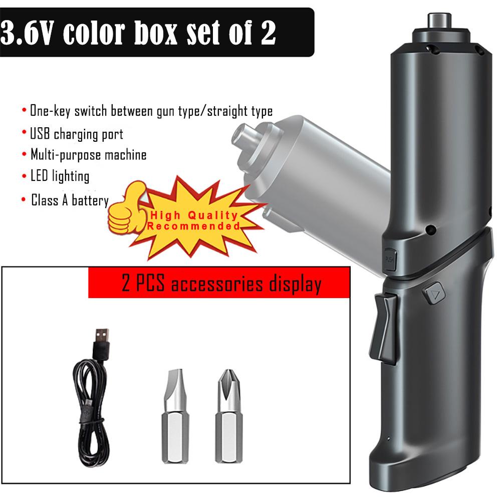 Бытовая электрическая отвертка, аккумуляторная аккумуляторная ударная дрель, мини-беспроводная электрическая дрель, набор отверток, электрическая партия