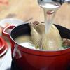 Эмалированная кастрюля для бульона, чугунная кастрюля с крышкой, ручка с двумя петлями, чугунная кастрюля для домашней кухни, красная, 24 см