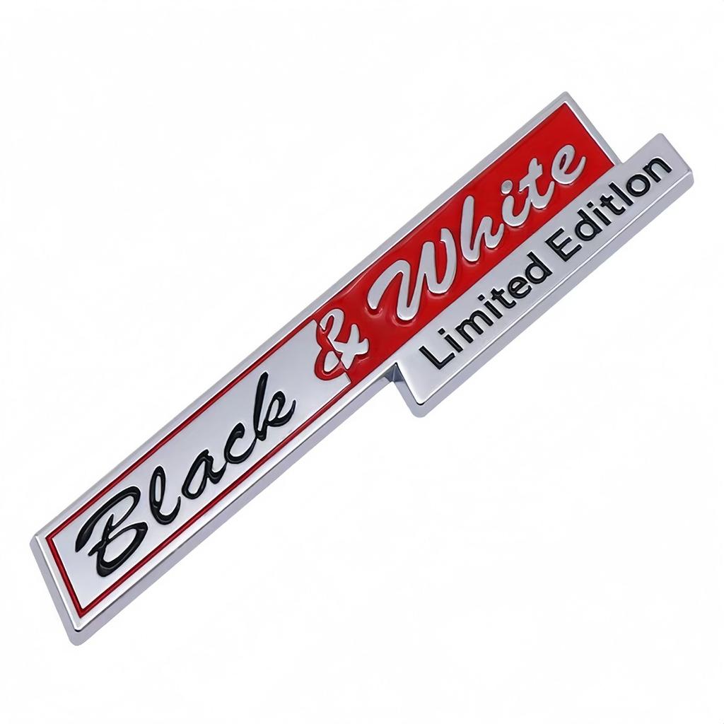 3D Metal Limited Edition Black&White Logo Badge Sticker Side Fender Rear Trunk Emblem Decal
