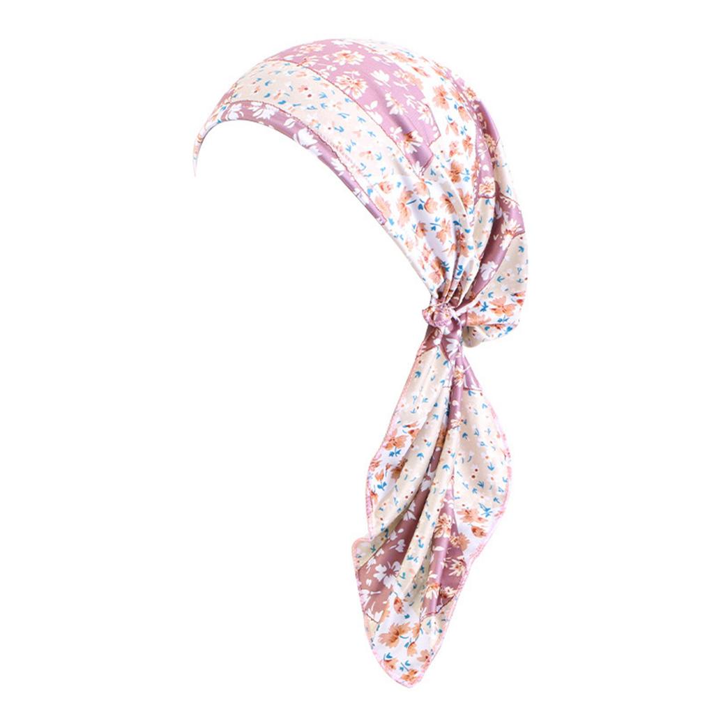 Fashion Headscarf Hat New Women Hat Flower Print Bandana Scarf Muslim Chemo Hat for Parties Travel and Daily Use