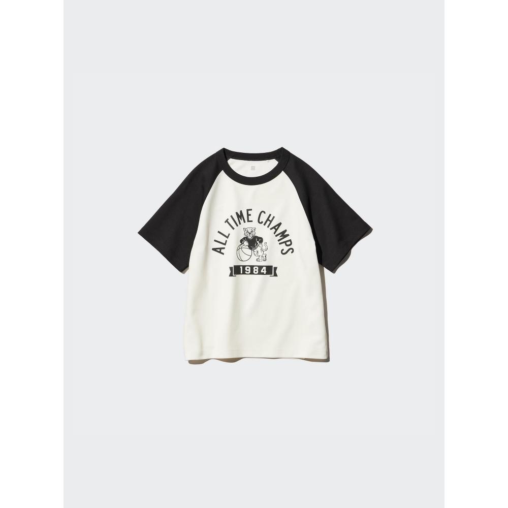 Uniqlo Kids Airism CoTTon Graphic Crewneck T  Raglan 