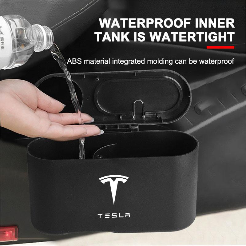 1 шт. Мусорное ведро Автомобильная эмблема Коробка для мусора Контейнер Хранение Автомобильные аксессуары Для Tesla Model S Model X Model Y Cybertruck Model 3 Model Y